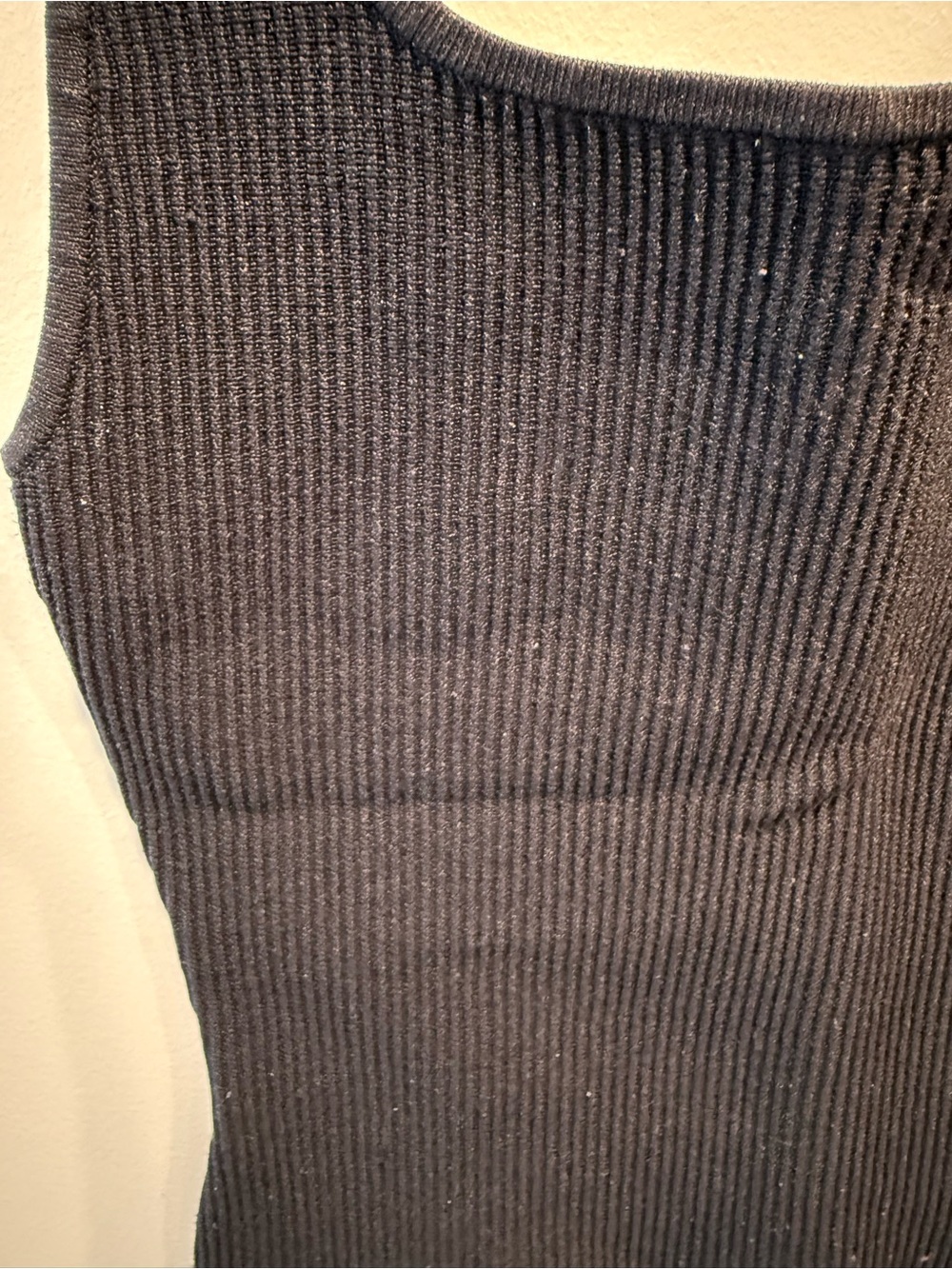Babaton Black Ribbed Square-Neck Tank - Picture 2 of 4